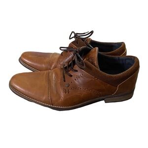 Bullboxer David Brown Leather Lace Up Casual Oxfords Dress Shoes Men's Size‎ 9